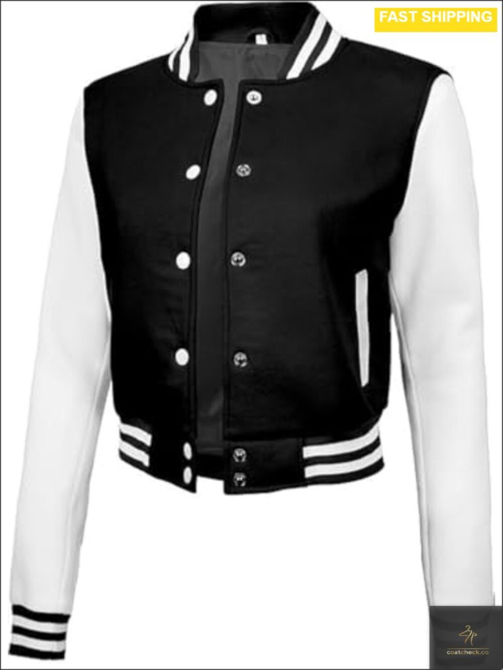 Women's Varsity Bomber Fleece Letterman Jacket Cropped Streetwear